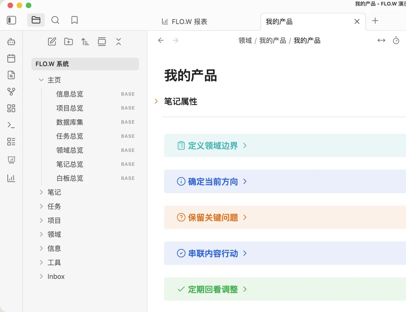 FLO.W 领域页:定义领域边界、确定当前方向、保留关键问题